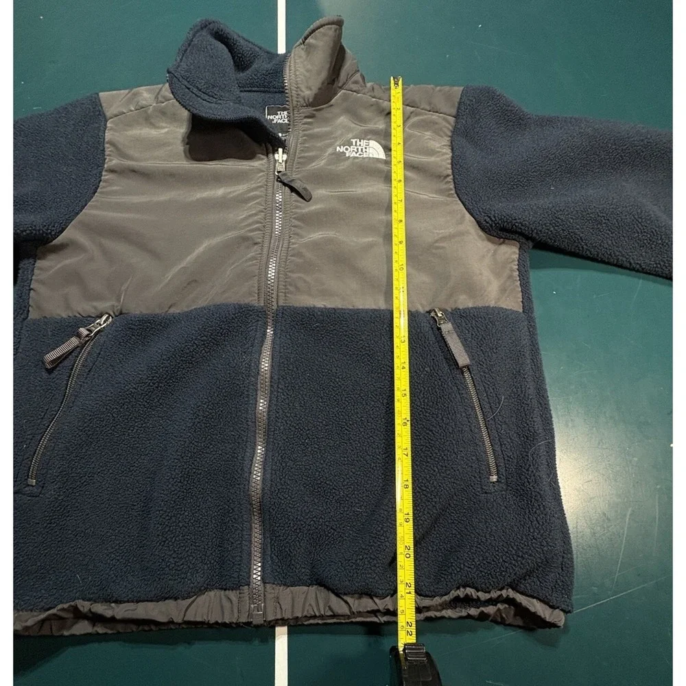 North Face Jacket Youth Large Gray Blue Fleece Polartec Denali‎ Boys